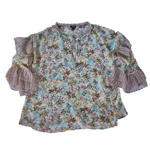 ANA Sheer Floral Blouse‎ Size XLarge